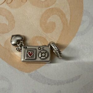 Brighton Silver Camera Charm Pendant With Heart Tin 90’s